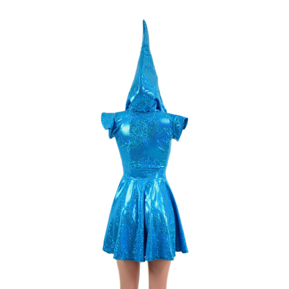 Turquoise Kaleidoscope Sexy Shark Skater Dress - Coquetry Clothing