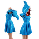 Turquoise Kaleidoscope Sexy Shark Skater Dress - Coquetry Clothing