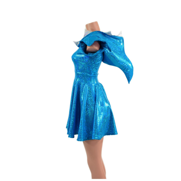 Turquoise Kaleidoscope Sexy Shark Skater Dress - Coquetry Clothing
