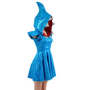 Turquoise Kaleidoscope Sexy Shark Skater Dress - Coquetry Clothing