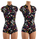 Unicorns and Rainbows Stella Romper with cap sleeves - Coquetry Clothing