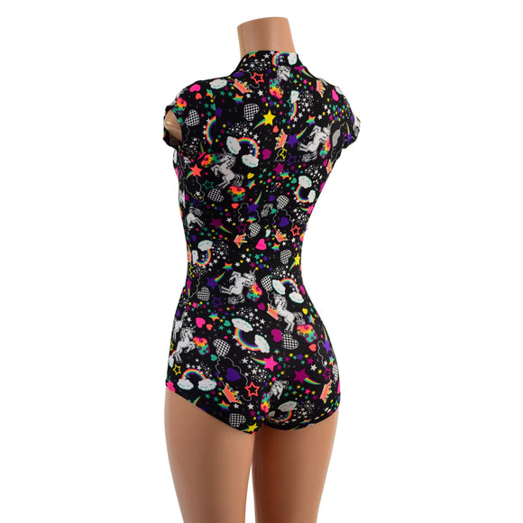 Unicorns and Rainbows Stella Romper with cap sleeves - Coquetry Clothing