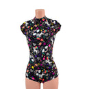 Unicorns and Rainbows Stella Romper with cap sleeves and BACK Zipper - Coquetry Clothing