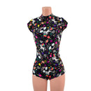 Unicorns and Rainbows Stella Romper with cap sleeves and BACK Zipper - Coquetry Clothing