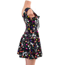 Unicorns and Rainbows Tank Style Skater Dress with Lace Up Bodice - Coquetry Clothing