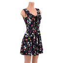 Unicorns and Rainbows Tank Style Skater Dress with Lace Up Bodice - Coquetry Clothing