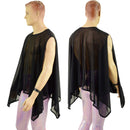 Unisex Mens Sheer Mesh Sleeveless Sharkbite Poncho - Coquetry Clothing