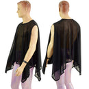 Unisex Mens Sheer Mesh Sleeveless Sharkbite Poncho - Coquetry Clothing