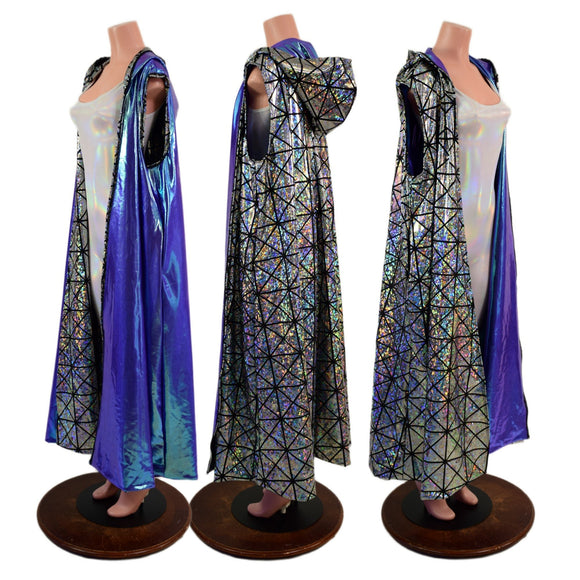 Unisex Sleeveless Reversible Hooded Duster - Coquetry Clothing