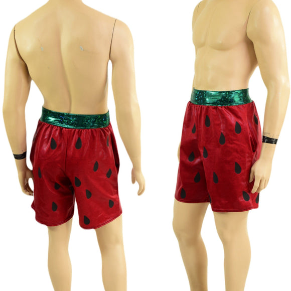 Mens Watermelon Basketball Shorts with Pockets - Coquetry Clothing