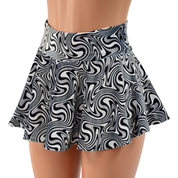 UV Glow Distortion Velvet Mini Rave Skirt - Coquetry Clothing