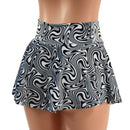 UV Glow Distortion Velvet Mini Rave Skirt - Coquetry Clothing