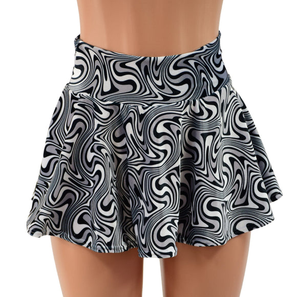 UV Glow Distortion Velvet Mini Rave Skirt - Coquetry Clothing
