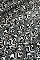 UV Glow Four Way Stretch Velvet Fabric in Distortion - Coquetry Clothing