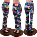UV Glow Galaxy Print High Waist Boot Cut Leggings - Coquetry Clothing