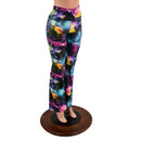 UV Glow Galaxy Print High Waist Boot Cut Leggings - Coquetry Clothing