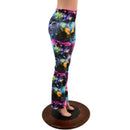 UV Glow Galaxy Print High Waist Boot Cut Leggings - Coquetry Clothing