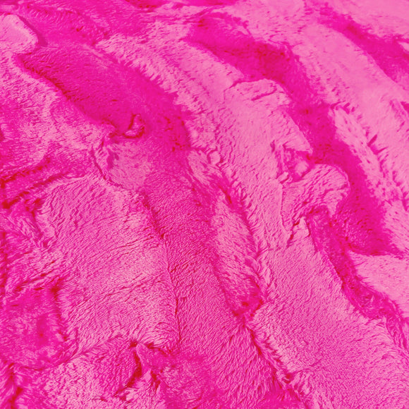 UV Glow Neon Diva Pink Minky Faux Fur Fabric - Coquetry Clothing
