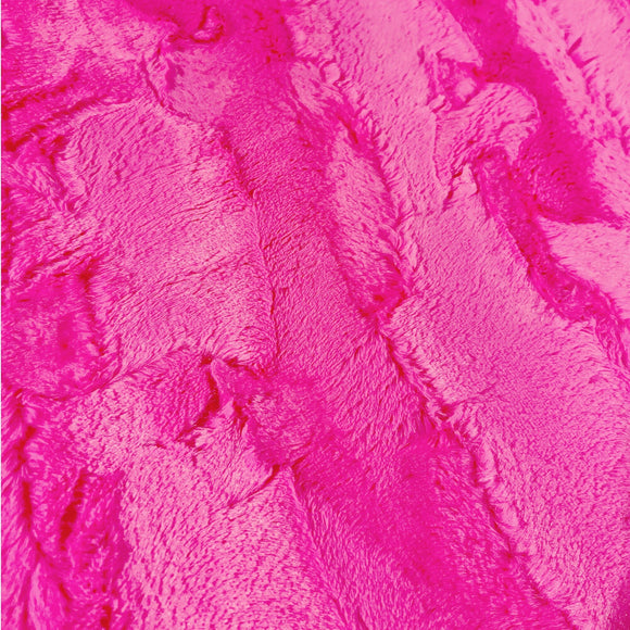 UV Glow Neon Diva Pink Minky Faux Fur Fabric - Coquetry Clothing