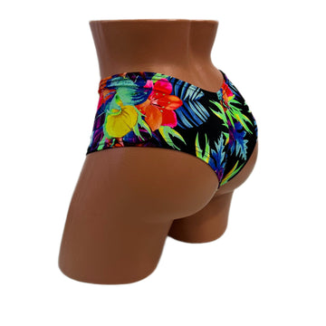 UV Glow Sonic Bloom Ultra Cheeky Booty Shorts - Coquetry Clothing