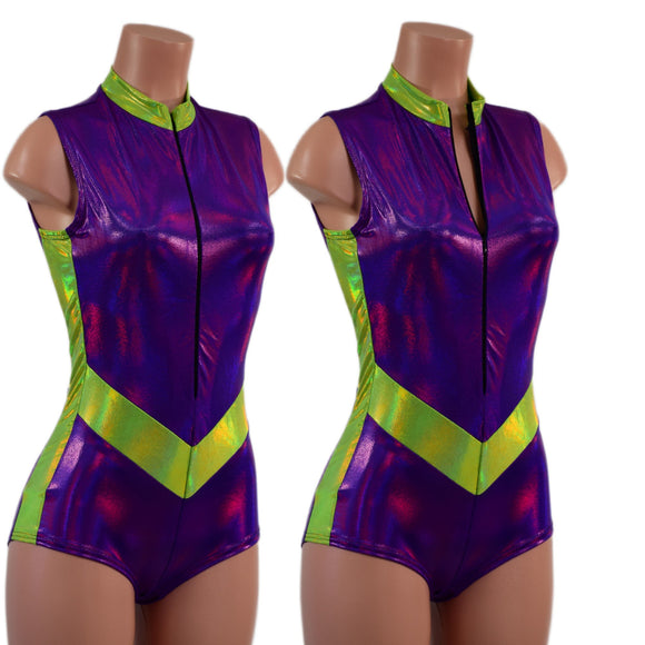 V Front Romper with Boy Cut Leg - Coquetry Clothing