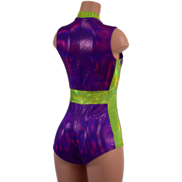 V Front Romper with Boy Cut Leg - Coquetry Clothing