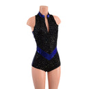 V Front Romper with Boy Cut Leg and Cutaway Shoulders - Coquetry Clothing