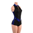 V Front Romper with Boy Cut Leg and Cutaway Shoulders - Coquetry Clothing