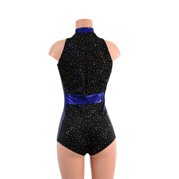 V Front Romper with Boy Cut Leg and Cutaway Shoulders - Coquetry Clothing