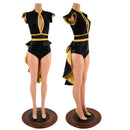 Black & Gold Tuxedo Back Romper - Coquetry Clothing