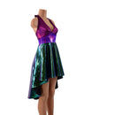 Color Blocked Hi Lo Halter Skater Dress - Coquetry Clothing