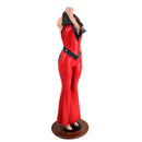 Valentine Solar Flare V Front Catsuit with Plunging Showtime Collar - Coquetry Clothing
