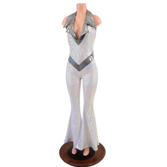 Valentine Solar Flare V Front Catsuit with Plunging Showtime Collar - Coquetry Clothing