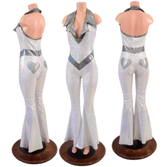 Valentine Solar Flare V Front Catsuit with Plunging Showtime Collar - Coquetry Clothing