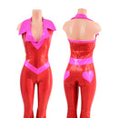 Valentine Solar Flare V Front Catsuit with Showtime Collar - Coquetry Clothing