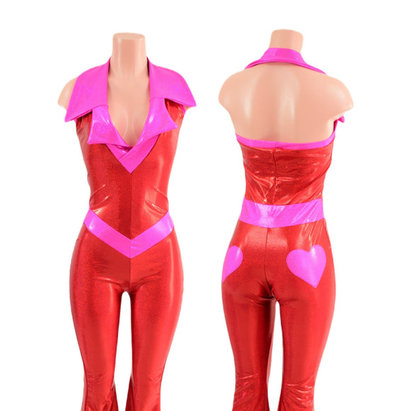 Valentine Solar Flare V Front Catsuit with Showtime Collar - Coquetry Clothing