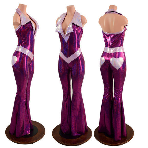 Valentine Solar Flare V Front Catsuit with Showtime Collar - Coquetry Clothing