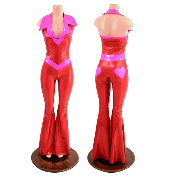 Valentine Solar Flare V Front Catsuit with Showtime Collar - Coquetry Clothing