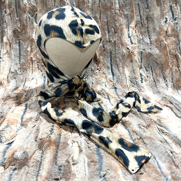 Vintage Style Widows Peak Bonnet in Leopard Print - Coquetry Clothing
