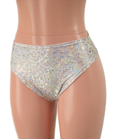 Midrise Brazilian Siren Shorts in Silver/Pink Scale - Coquetry Clothing