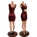 Primeval Red Bodycon Tank Dress with Ribcage Cutout - 3