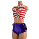 Waldo Inspired Laceup Siren Shorts and Keyhole Top - Coquetry Clothing