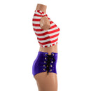Waldo Inspired Laceup Siren Shorts and Keyhole Top - Coquetry Clothing
