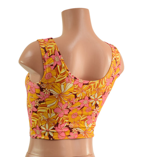 What The Floral Crop Tank READY TO SHIP - 3