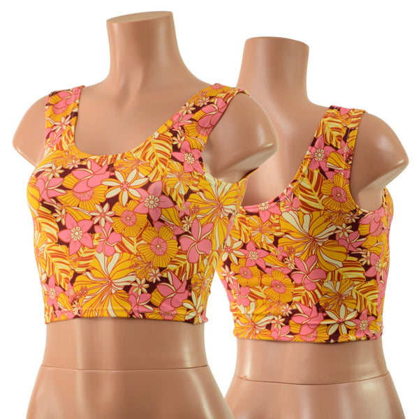 What The Floral Crop Tank READY TO SHIP - 1