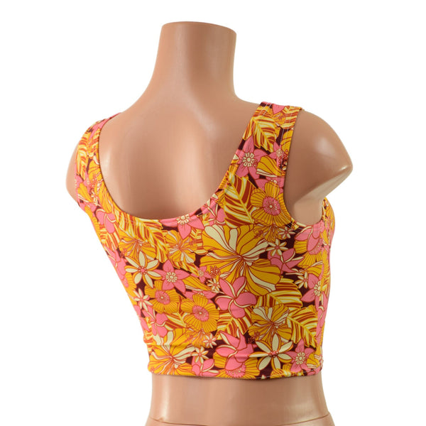 What The Floral Crop Tank READY TO SHIP - 2