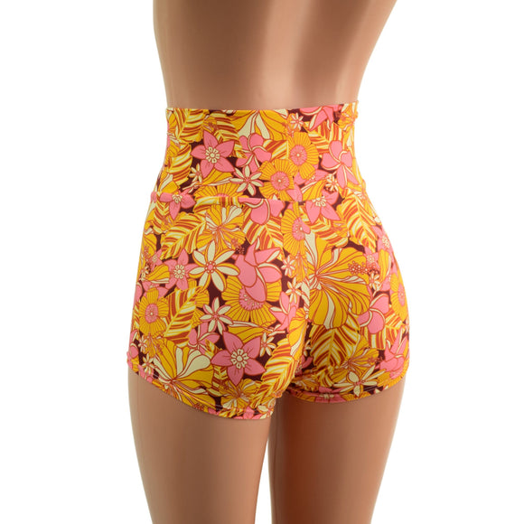 What The Floral High Waist Shorts - Coquetry Clothing