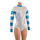 White Kaleidoscope and Peacock Holographic Color Blocked Stella Romper - Coquetry Clothing