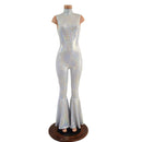 White Kaleidoscope Bell Bottom Catsuit - Coquetry Clothing