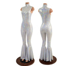 White Kaleidoscope Bell Bottom Catsuit - Coquetry Clothing